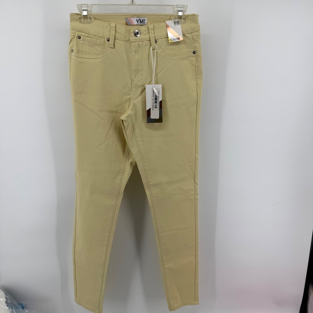 YMI Womens Mid-Rise Hyper Stretch Skinny Jeans Yellow Forever Color Size M NWT - Picture 8 of 8